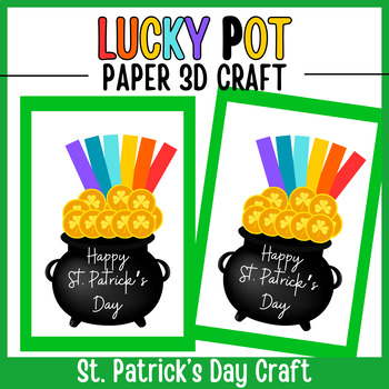 Preview of Leprechaun Lucky Pot 3D Paper Craft | Happy St. Patrick's Day Craft Activity