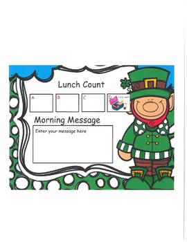 Preview of Leprechaun Lunch Count and Morning Message