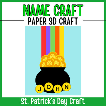 Preview of Leprechaun Name Craft 3D Paper Craft | Happy St. Patrick's Day Craft Activity