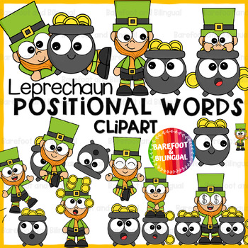 Preview of Leprechaun Positional Words Clipart - Spatial Concepts - St Patricks Day Clipart