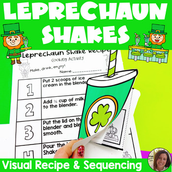 Preview of Leprechaun Shake Visual Recipe and Sequencing Activity for Special Ed
