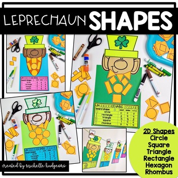 Preview of Leprechaun St Patricks Day Math Shape Activities Craft