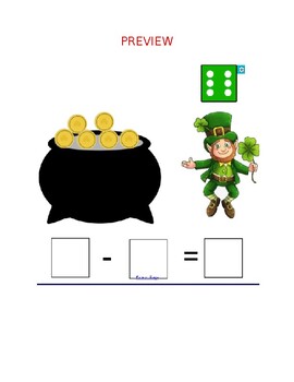 Preview of Leprechaun Subtraction Fluency to 6