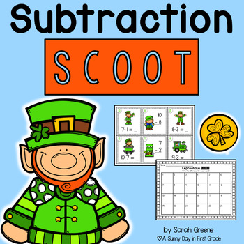 St. Patrick's Day Subtraction Scoot by A Sunny Day in First Grade