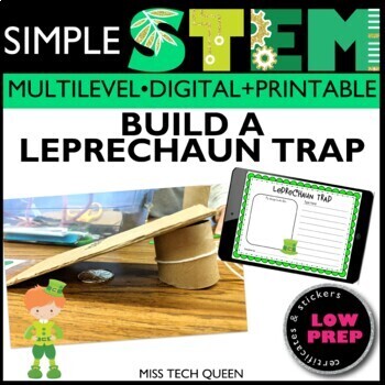 Preview of Leprechaun Trap Challenge FREE March STEM Activity STEAM Activities Low Prep