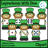 Leprechaun With Dice Clipart (St. Patrick's Day Dice Clipart)