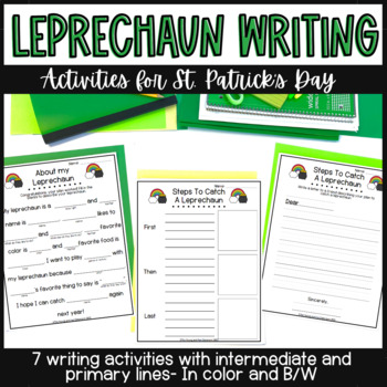 Preview of Leprechaun Writing Activities- St. Patrick's Day - Sequence and Creative Writing