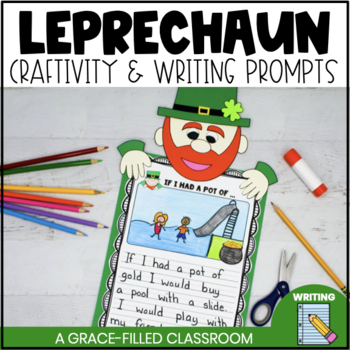 Preview of Leprechaun Writing Prompts and Craftivity