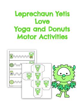 Preview of Leprechaun Yetis Love Yoga and Treats Gross/ Visual Motor Bundle