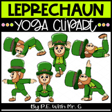 Leprechaun Yoga Clip Art - St Patrick's Day Clipart - Fun 