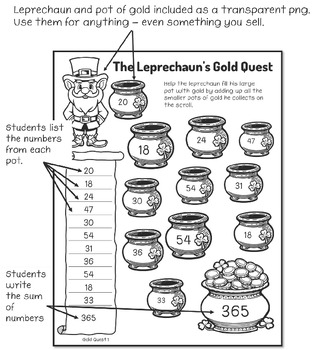 Preview of Leprechaun's Gold: A Math Adventure - Set 2