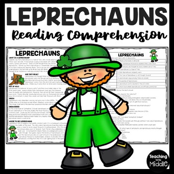 Preview of Leprechauns Reading Comprehension Worksheet Saint Patrick's Day March