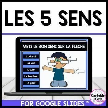 Preview of Les 5 sens for Google Slides™️ | French 5 Senses Digital Activities