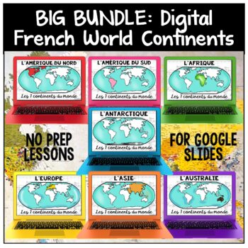 Preview of Les 7 Continents Du Monde BUNDLE | French Global Communities Unit