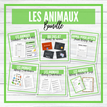 Preview of Les Animaux - Animals French Unit - BUNDLE!