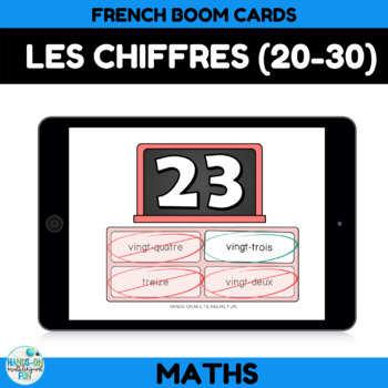 Preview of Les Chiffres (Numéros 20-30) Boom Cards Distance Learning