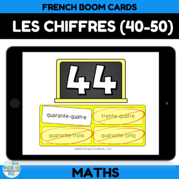 Preview of Les Chiffres (Numéros 40-50) Boom Cards Distance Learning