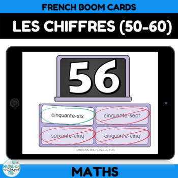 Preview of Les Chiffres (Numéros 50-60) Boom Cards Distance Learning