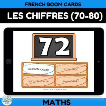 Preview of Les Chiffres (Numéros 70-80) Boom Cards Distance Learning