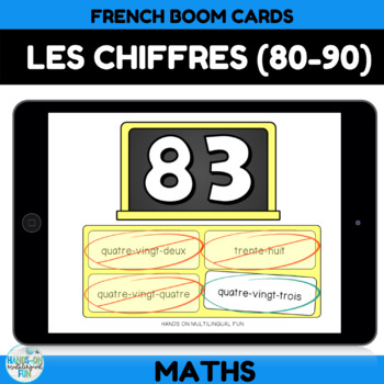 Preview of Les Chiffres (Numéros 80-90) Boom Cards Distance Learning
