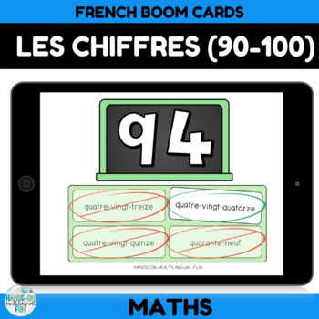 Preview of Les Chiffres (Numéros 90-100) Boom Cards Distance Learning