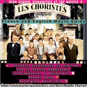 Preview of Les Choristes Movie Guide & scaffolded French Language Worksheets - EDITABLE Doc