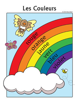 Les Couleurs French Colors Rainbow Coloring Page by Miss Mindy | TpT