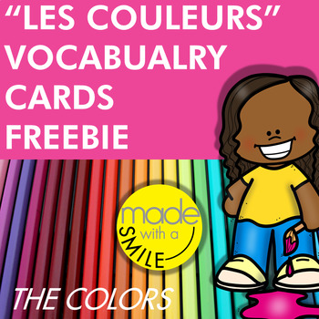 Preview of Les Couleurs (The Colors) Vocabulary Cards Freebie
