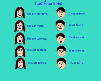 Preview of Les Émotions (Smart Notebook Interactive File With Sound) Core French