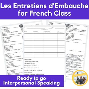 Preview of Les Entretiens d'Embauche - have your students hire the perfect candidate!