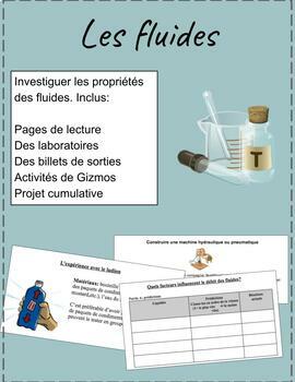 Preview of Les Fluides {Grade 8 Science}
