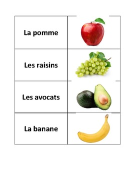 Preview of Les Fruits classification cards