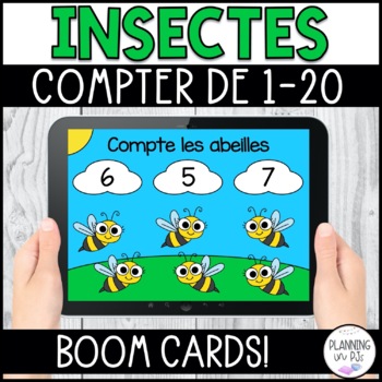 Preview of FRENCH Bugs Counting 1-20 Digital BOOM Cards™ | Les Insectes Compter de 1 à 20