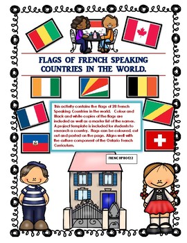 Preview of Les Pays Francophones du Monde Flag Project of French Speaking Countries