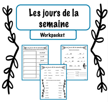 Preview of FRENCH Days of the Week -  Jours de la Semaine - Work-packet