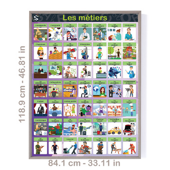 Preview of Les Métiers, FRENCH "Jobs" Vocabulary Large Posters,49 Noms et Images