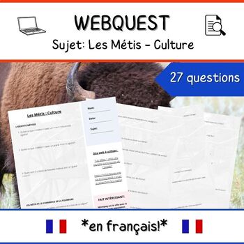 Preview of Les Métis **French Webquest**- Indigenous History and Culture in Canada
