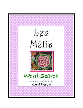 Preview of Les Métis ~ Word Search ~ Louis Riel ~ FREE ~