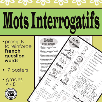 Preview of Les Mots Interrogatifs/ French Interrogative Words