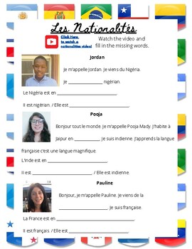 Preview of Les Nationalités, Nationalities of the Francophone World