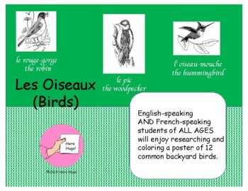 Preview of Les Oiseaux/ Birds Coloring Posters