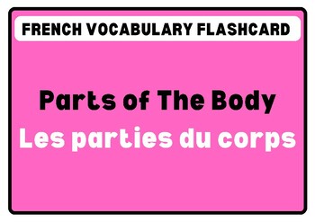 Preview of Les Parties du corps - French Body parts FLASHCARDS- French Vocabulary