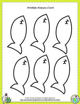 Les Poisson D Avril Printable Fish For French Class By Mundo De Pepita