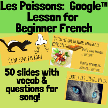 Les Poissons (Beginner French Animals Google™ Lesson with Song by  MadameVoyage