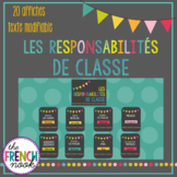 Les Responsabilités De Classe - Editable French classroom 