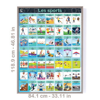 Preview of Les Sports, FRENCH "SPORTS" Vocabulary Large Posters (118.9x84.1cm), 5 Ratios.