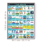 Les Sports, FRENCH "SPORTS" Vocabulary Large Posters (118.