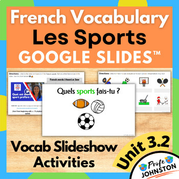 Preview of Les Sports Vocabulary • Jouer & Faire • French Lesson Activities • Google Slides