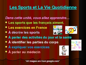 Preview of Les Sports et La Vie Quotidienne