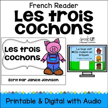 Preview of Les Trois Cochons French Fairy Tale Emergent Reader Beginning Mini Book